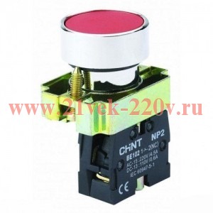 Кнопка управления NP2-BA35 без подсветки зел. 1НЗ +1НО IP40 (R) CHINT 573964