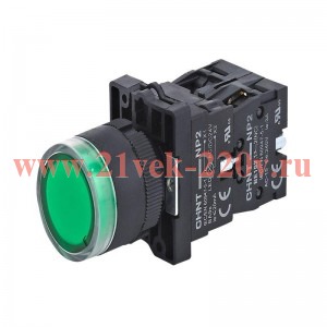 Кнопка управления NP2-EW3365 1НО+1НЗ AC/DC 230В (LED) IP40 зел. (R) CHINT 575718