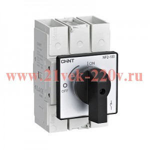 Выкл.-разъед. NF2-100/3HB дверного монтажа, черная прямая ручка (R)