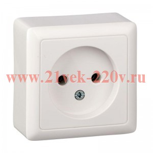 Розетка SE ХИТ 10А 250В без заземления накладная белая RA10-131-B