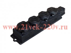 Колодка Tecco четверная каучуковая 1ф 16А 250В