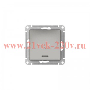 Переключатель 1-кл. AtlasDesign (сх. 6а) 10AX с подсветкой быстрозажим. клем. механизм сталь SE ATN0