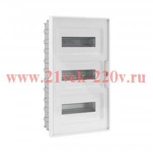 Щиток встраиваемый для полых стен DKC FRAME 36 модулей с прозрачной дверцей с шиной IP40 белый F36B3WT