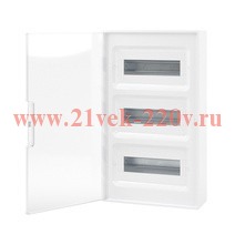 Щит настенный DKC FRAME 36 (3х12) модулей с прозрачной дверцей с шиной IP40 белый F36W1WT