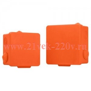 Коробка распаячная огнестойкая 80х80х50мм IP54 с гермовводами 7 вх. оранж. KOR-80-80-50-7g-OR-FR Эра