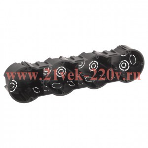 Коробка установочная 4-м 283х70х45мм IP30 для твердых стен саморезы черн. KUP-4-70-45 Эра Б0064956