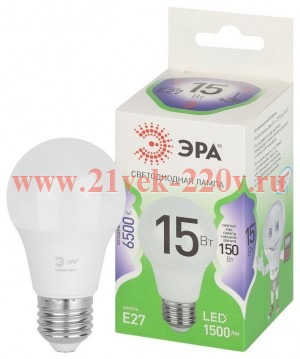 Лампа светодиодная GREEN LINE A60-15W-865-E27 GL 15Вт груша 6500К свет холод. E27 Эра Б0067098