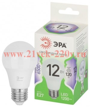 Лампа светодиодная GREEN LINE A60-12W-865-E27 GL 12Вт груша 6500К свет холод. E27 Эра Б0067129