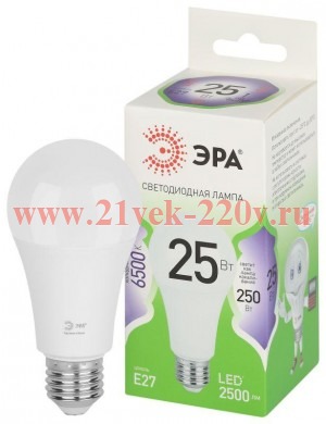 Лампа светодиодная GREEN LINE A60-25W-865-E27 GL 25Вт груша 6500К свет холод. E27 Эра Б0067111