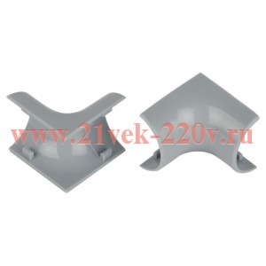 Угол для кабель-канала полукруглого внутр. 30х13мм IC-KK-30-13-F сер. (уп.2шт) Эра Б0064934