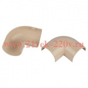 Угол для кабель-канала полукруглого 90град. 20х12мм T-90-KK-20-12-B беж. (уп.2шт) Эра Б0064979