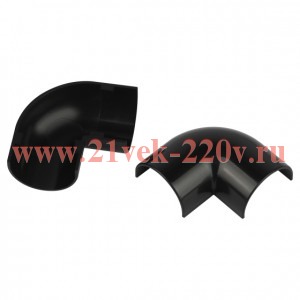 Угол для кабель-канала полукруглого 90град. 20х12мм T-90-KK-20-12-GR графит (уп.2шт) Эра Б0064977