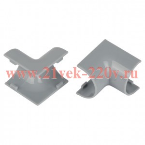 Угол для кабель-канала полукруглого внутр. 20х12мм IC-KK-20-12-F сер. (уп.2шт) Эра Б0064973