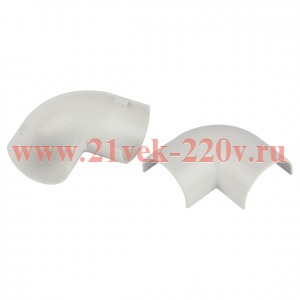 Угол для кабель-канала полукруглого 90град. 30х13мм T-90-KK-30-13-FW бел. (уп.2шт) Эра Б0064933