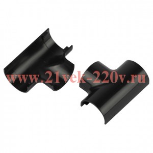 Угол для кабель-канала полукруглого Т-образ. 20х12мм T-KK-20-12-GR графит (уп.2шт) Эра Б0064958