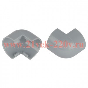 Угол для кабель-канала полукруглого внешн. 20х12мм OC-KK-20-12-F сер. (уп.2шт) Эра Б0064948
