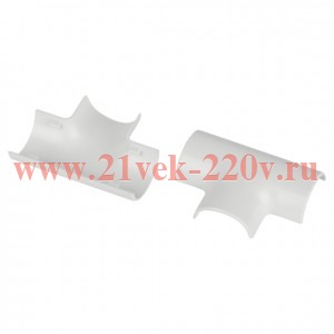 Угол для кабель-канала полукруглого Т-образ. 30х13мм T-KK-30-13-FW бел. (уп.2шт) Эра Б0064966