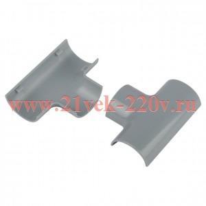 Угол для кабель-канала полукруглого Т-образ. 30х13мм T-KK-30-13-F сер. (уп.2шт) Эра Б0064914