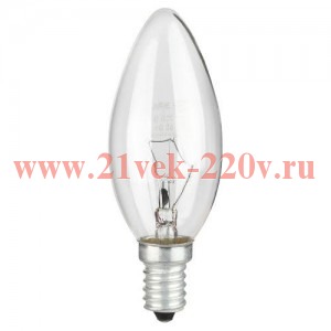 Лампа накаливания B36 40Вт свеча прозрачная E14/E14 230В Эра Б0066509