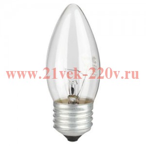 Лампа накаливания B36 40Вт свеча прозрачная E27/E27 230В Эра Б0066505
