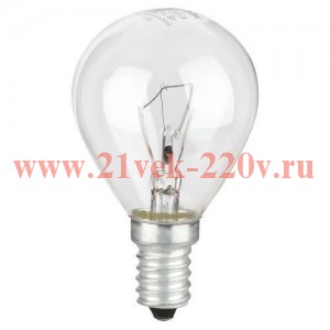 Лампа накаливания P45 40Вт шар прозрачная E14/E14 230В Эра Б0066547