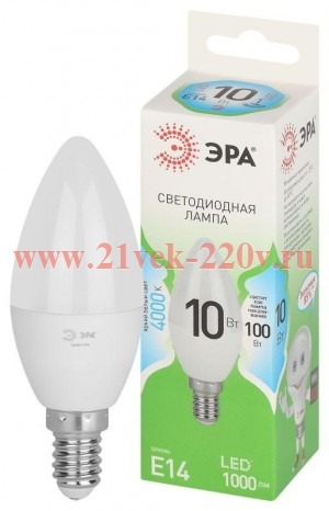 Лампа светодиодная GREEN LINE B35-10W-840-E14 GL 10Вт свеча 4000К яркий свет бел. E14 Эра Б0067093