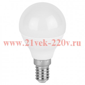 Лампа светодиодная ЭРА STD LED P45-15W-827-E14 15Вт шар теплый белый свет Е14