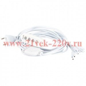 Разветвитель сетевой для линейных светильников 3х IEC C7 3pin 2m+ timer на 3 точки с таймером 4; 8;