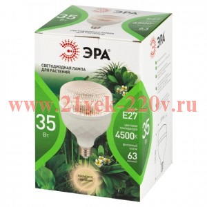 Лампа светодиодная GREEN LINE ФИТО-35W-PFR-E27-GR 35Вт E27 для растений полного спектра Эра Б0064576