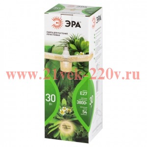 Лампа светодиодная GREEN LINE ФИТО-30W-PFR-E27-GR 30Вт E27 для растений 3-х лепестковая полного спек