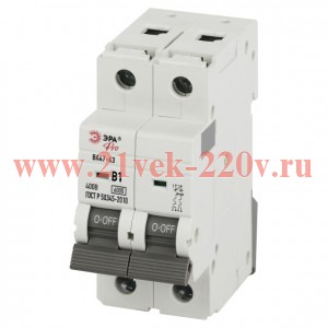 Выключатель автоматический 2п 1А B 6кА ВА47-63 PRO VA63-2P01B6 ЭРА Б0063055