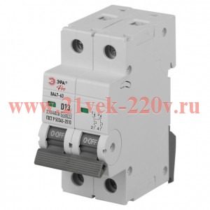 Автоматический выключатель ЭРА PRO VA63-2P13D4.5 ВА47-63 2P 13А кривая D 4,5кА