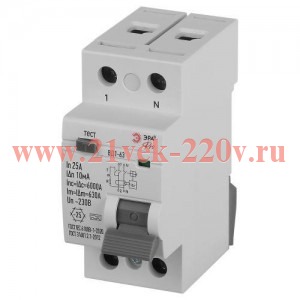 Выключатель дифференциального тока (УЗО) 2п 25А 10мА тип А ВД1-63 PRO электромех. VD2EM25A10 ЭРА Б00