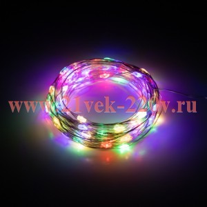 Светодиодная новогодняя гирлянда Intro Holiday INNR-02M нить мультиколор 10 м 100 microled IP20 3AA