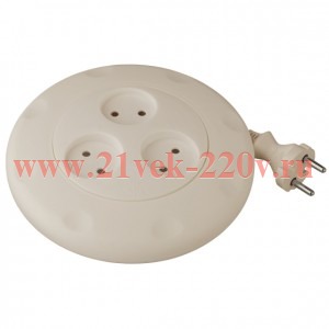 Удлинитель-рулетка 3х3 без заземл. 10А UR-3-3m-I 2х0.75 сл. кость Эра Б0027845