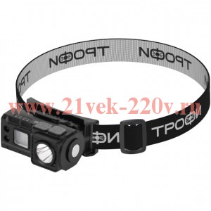 Фонарь налобный светодиодный Трофи GA-102 аккумуляторный 3 Bт сенсорное управление магнит клипса 5 р