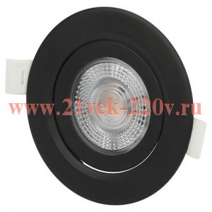 Светильник светодиодный KLLED 25A-5 4K BK 5Вт 4000К круглый поворотн. встраив. черн. Эра Б0068180