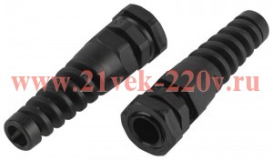 Ввод кабельный (сальник с гибким отводом) PGR 9 (d отв. 16.2мм / d провод.4-8мм) IP54 (уп.10шт) ЭРА