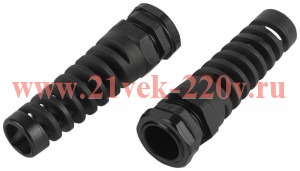 Ввод кабельный (сальник с гибким отводом) PGR 21 (d отв. 28.3мм / d провод.13-18мм) IP54 (уп.5шт) ЭР