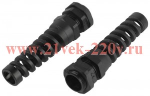 Ввод кабельный (сальник с гибким отводом) PGR 13.5 (d отв. 20.5мм / d провод.6-12мм) IP54 (уп.10шт)