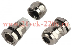 Ввод кабельный (сальник) латунный PGM 7 (d отв. 12.5мм / d провод.3-6.5мм) IP68 (уп.5шт) ЭРА Б006520