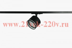 Светильник светодиодный трековый TR75-GX53 BK под лампу GX53 однофазный с акриловым кольцом черн. Эр