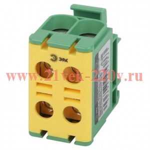 Клемма силовая вводная двойн. КСВ NO-224-139 (KE66.3) 6-50кв.мм PE желт./зел. Эра Б0065578