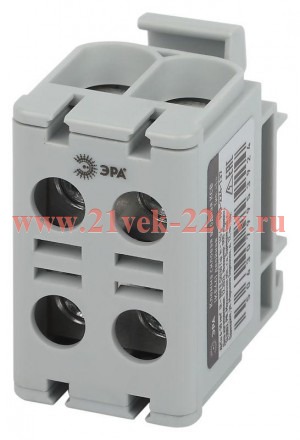 Клемма силовая вводная КСВ ЭРА NO-224-137 двойная (KE66) 6-50кв.мм 