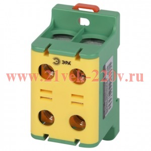 Клемма силовая вводная двойн. КСВ NO-224-142 (KE67.3) 16-95кв.мм PE желт./зел. Эра Б0065614