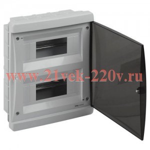 Корпус пластиковый встраиваемый COMFORT ЩРВ-П-24 IP40 прозр. крышка бел. Эра Б0067230