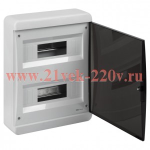 Корпус пластиковый навесной COMFORT ЩРН-П-24 IP41прозр. крышка бел. Эра Б0067244