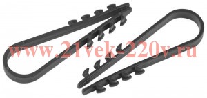 Дюбель-хомут для круглого кабеля 5-10мм NO-224-225 черн. (уп.100шт) Эра Б0066288