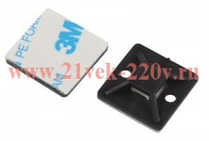 Площадка самоклеящаяся под хомуты 20х20мм NO-225-343 черн. (уп.50шт) Эра Б0066747