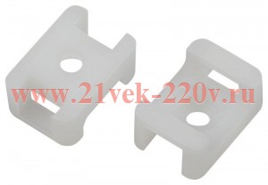 Площадка под хомуты 22х16мм с монтажным отверстием М4 NO-225-305 бел. (уп.50шт) Эра Б0066716